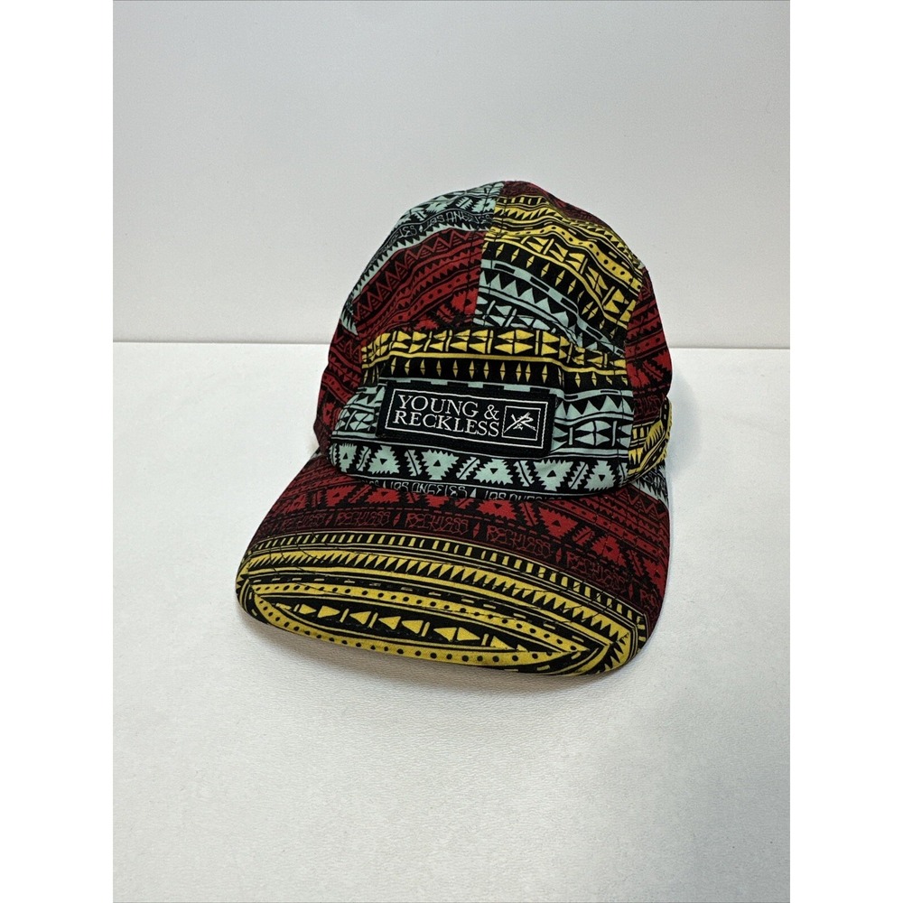 YOUNG‎ & RECKLESS Cap Men's Snapback Hat Multi Colored Tribal Southwest Aztec